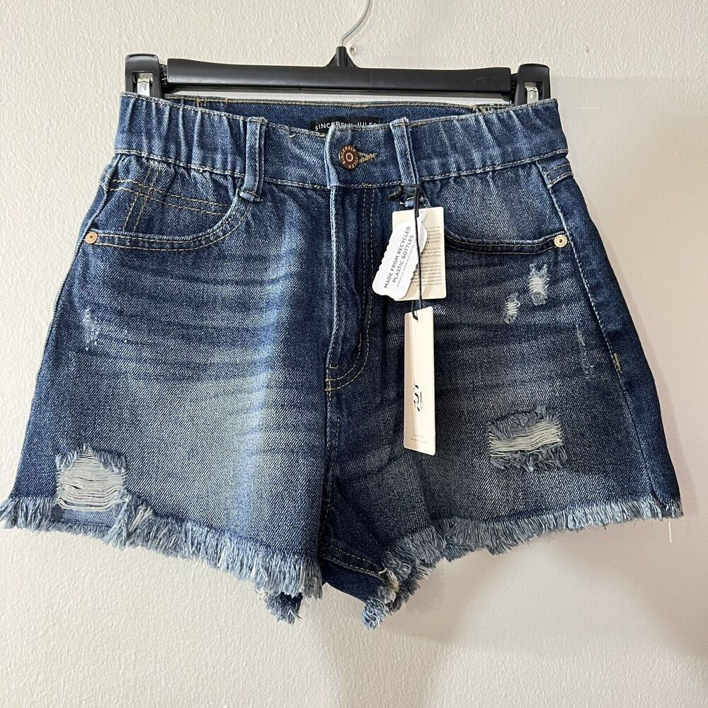 Sincerely Jules Repreve Super High Rise Mon Jeans Cut Off Shorts Size 3/26